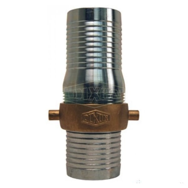 King Short Shank Suction Coupling with Brass Nut, 1-1/4 in Nominal, NPSM End Style, 5-23/32 in L, D